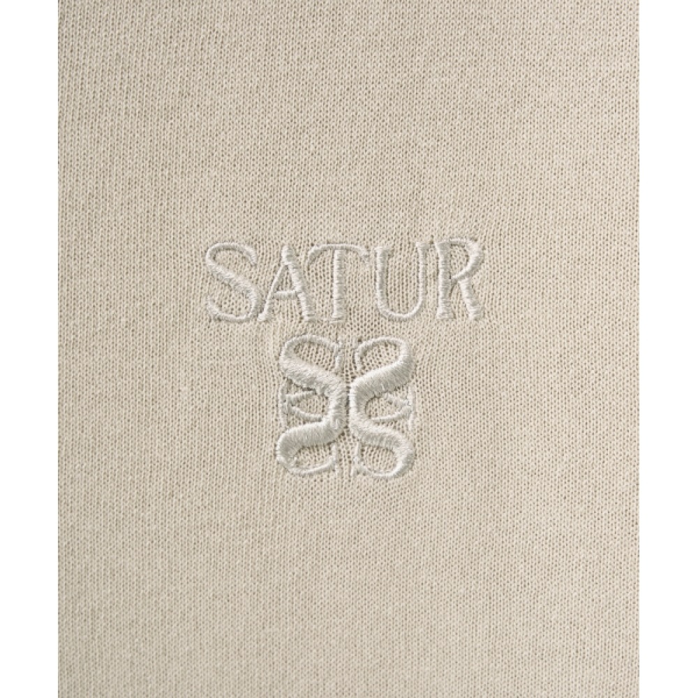 SATUR ライトウェイトカラーハーフカーディガンオートミール SATUR ライトウェイトカラーハーフカーディガンオートミール