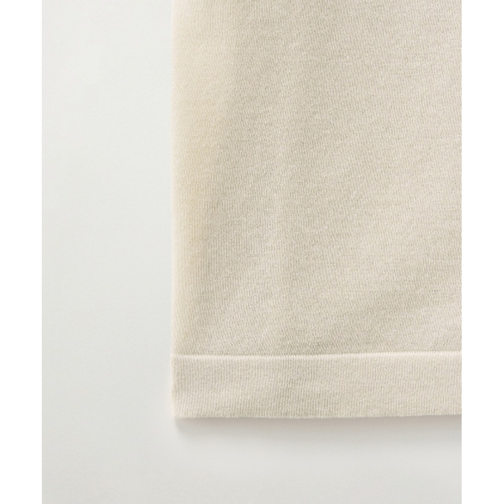 SATUR ライトウェイトカラーハーフカーディガンオートミール SATUR ライトウェイトカラーハーフカーディガンオートミール