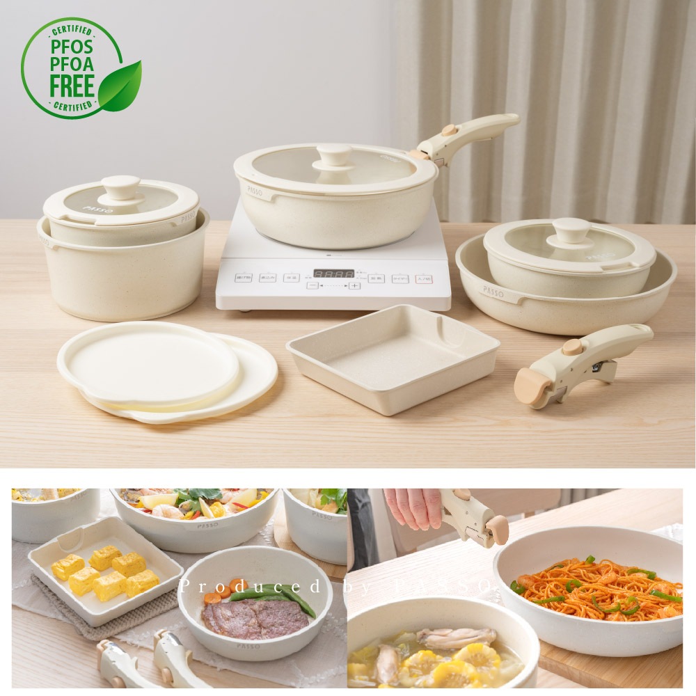 フライパン セット ih 17点 IH～ガス火対応 取っ手が取れる ソースパン 蓋付き 簡単調理 お弁当 蓋 鍋 軽い キッチン用品 食器 調理器具 手入れ簡単 家庭用 子供 一人暮らし 1年保証 送