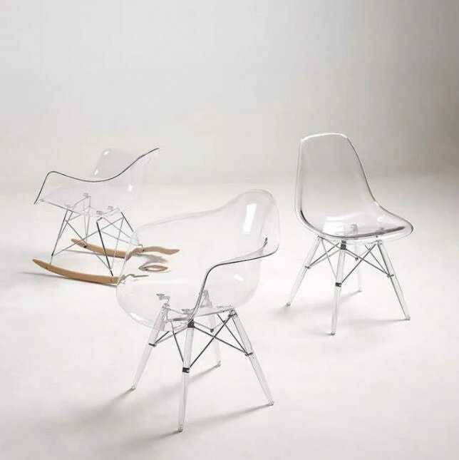 クリスタル透明アクリルクリアプリンセスチェア 透明ロッキングチェア