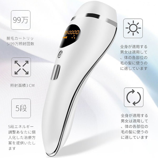 新品][送料込] Malanzs 脱毛器 IPL脱毛 最大999,999回照射 脱毛装置 フェイス