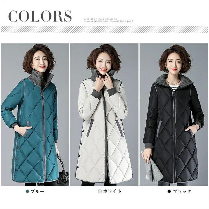 キルティングコートレディースジャケットロングコートダウンコート中綿コートレディースダウン風コートアウター軽量防寒シンプル無地