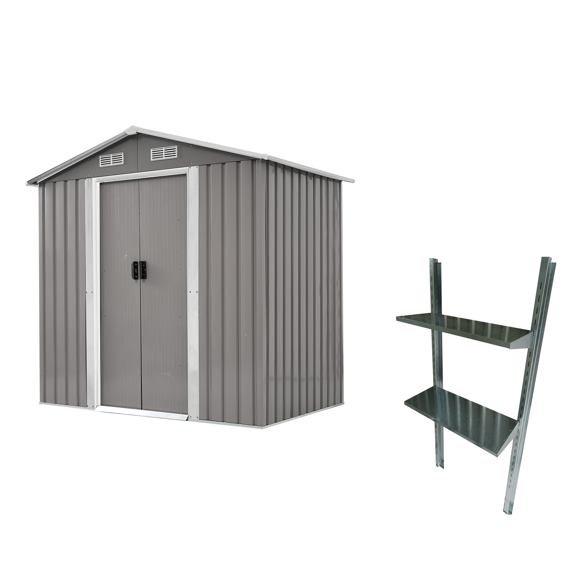 1856【可動棚付き】物置 屋外 スチール 倉庫 戸外収納庫 幅184*奥行き132*高196cm 可動棚付き 物置き おしゃれ 大型 収納庫 屋外物置 防さび ベランダ 防水 ドア 引戸 スチール物 1856【可動棚付き】物置 屋外 スチール 倉庫 戸外収納庫 幅184*奥行き132*高196cm 可動棚付き 物置き おしゃれ 大型 収納庫 屋外物置 防さび ベランダ 防水 ドア 引戸 スチール物