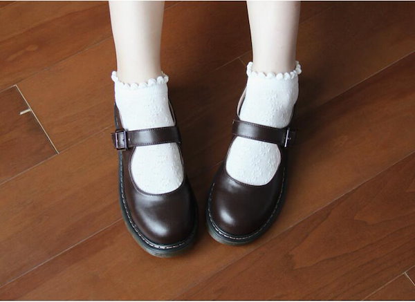 Qoo10] YUJIANXIONG ローファー レディース ストラップ 学生