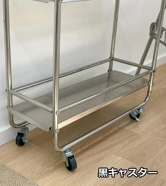 韓国インテリア Mサイズ Lサイズ ローラー ワゴン ラック 棚 トロリー 移動式 ローラー付き 収納棚 ステンレス リビング ダイニング キッチン カー