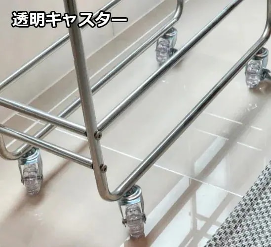 韓国インテリア Mサイズ Lサイズ ローラー ワゴン ラック 棚 トロリー 移動式 ローラー付き 収納棚 ステンレス リビング ダイニング キッチン カー
