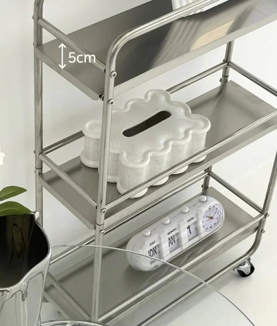 韓国インテリア Mサイズ Lサイズ ローラー ワゴン ラック 棚 トロリー 移動式 ローラー付き 収納棚 ステンレス リビング ダイニング キッチン カー