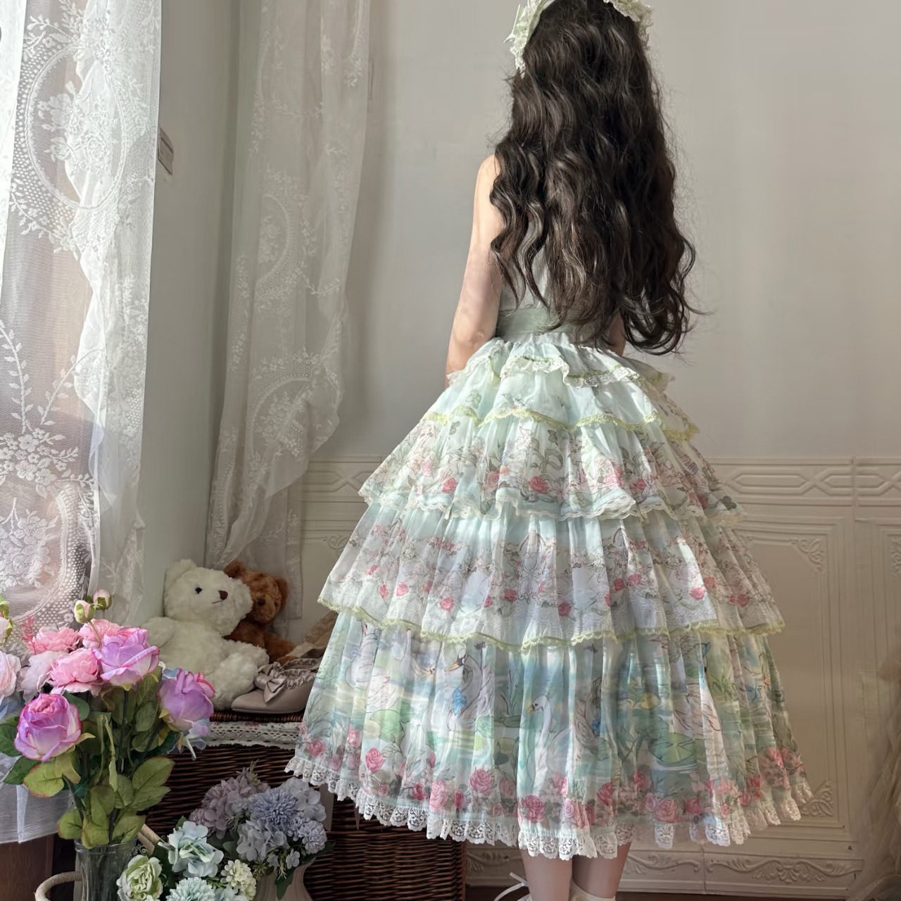 田园新品风lolita白鸟湖jskエレガントclaロリータ日常loスカート