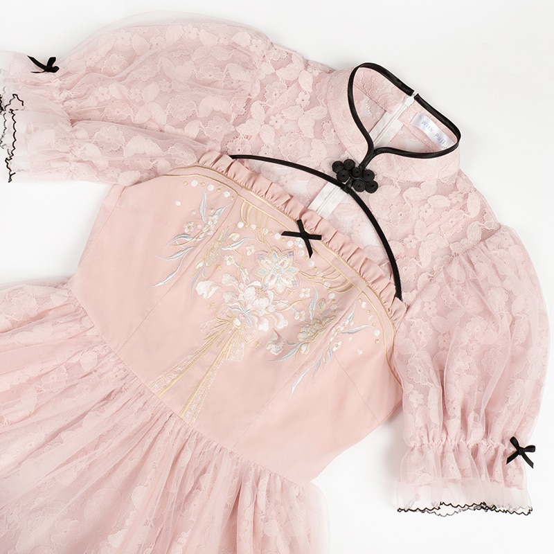 ゴスロリ ボウタイ 文化祭 刺繍 jsk コスチューム ロリータワンピース コスプレ チャイナ風ワンピース カップ付きワンピース レースロリータドレス 中華ロリータ スーツ ハロウィン 2025年新