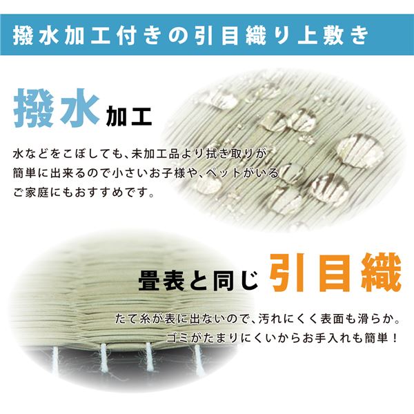 い草 上敷き/ラグマット 本間 8帖 撥水加工 リバーシブル対応 双目織 白馬 はくば リビング ダイニング