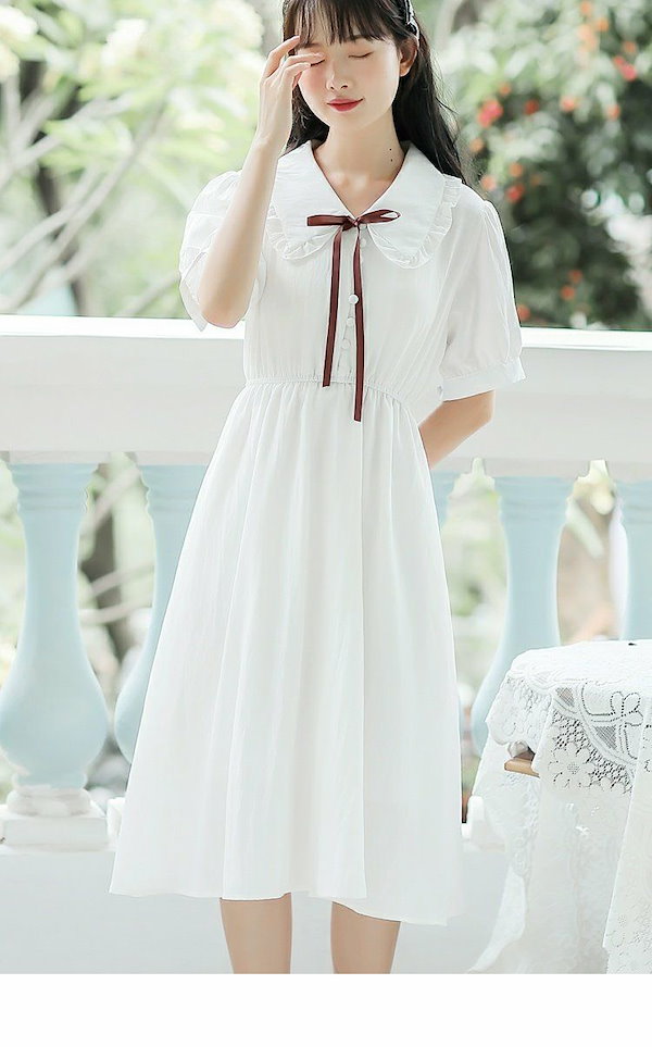 Qoo10] 白ワンピース 女の子サマードレス 202