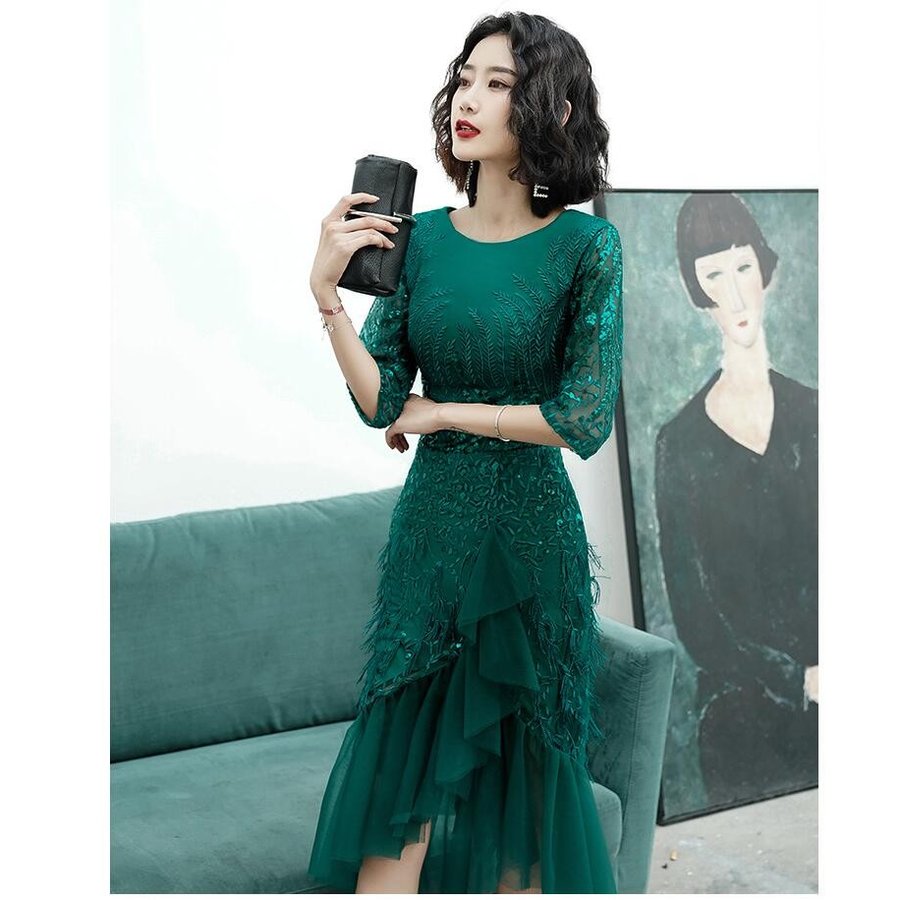 ミモレ丈ドレス 上品 パーティードレス結婚式 マーメイドドレス ウエディングドレス 大きいサイズ 2 ミモレ丈ドレス 上品 パーティードレス結婚式 マーメイドドレス ウエディングドレス 大きいサイズ 2