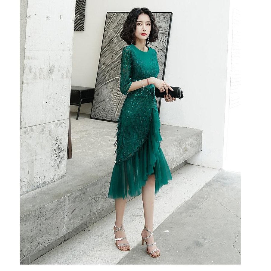 ミモレ丈ドレス 上品 パーティードレス結婚式 マーメイドドレス ウエディングドレス 大きいサイズ 2 ミモレ丈ドレス 上品 パーティードレス結婚式 マーメイドドレス ウエディングドレス 大きいサイズ 2