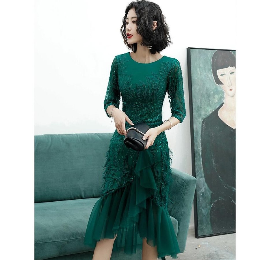 ミモレ丈ドレス 上品 パーティードレス結婚式 マーメイドドレス ウエディングドレス 大きいサイズ 2 ミモレ丈ドレス 上品 パーティードレス結婚式 マーメイドドレス ウエディングドレス 大きいサイズ 2