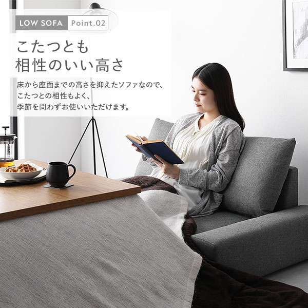 ローソファ フロアソファ 1人掛け グレー 幅74cm 1P シンプル 組立品 ローソファ フロアソファ 1人掛け グレー 幅74cm 1P シンプル 組立品