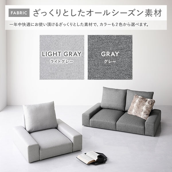 ローソファ フロアソファ 1人掛け グレー 幅74cm 1P シンプル 組立品 ローソファ フロアソファ 1人掛け グレー 幅74cm 1P シンプル 組立品