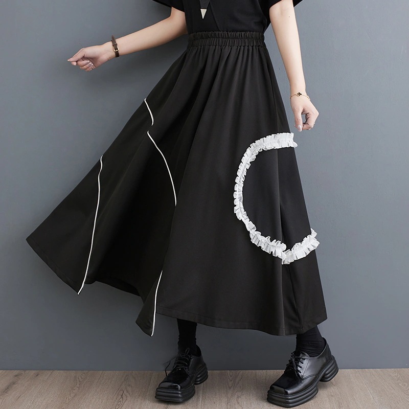 2024夏の新型感木耳元可愛い不規則なAラインスカート着痩話題サテンスカート 2024夏の新型感木耳元可愛い不規則なAラインスカート着痩話題サテンスカート