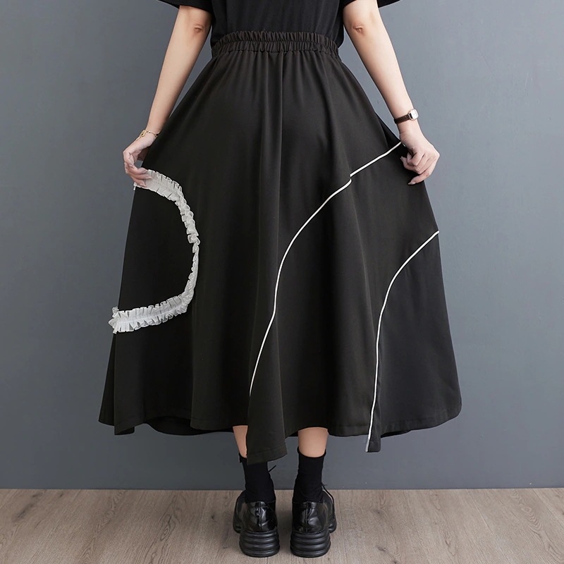 2024夏の新型感木耳元可愛い不規則なAラインスカート着痩話題サテンスカート 2024夏の新型感木耳元可愛い不規則なAラインスカート着痩話題サテンスカート