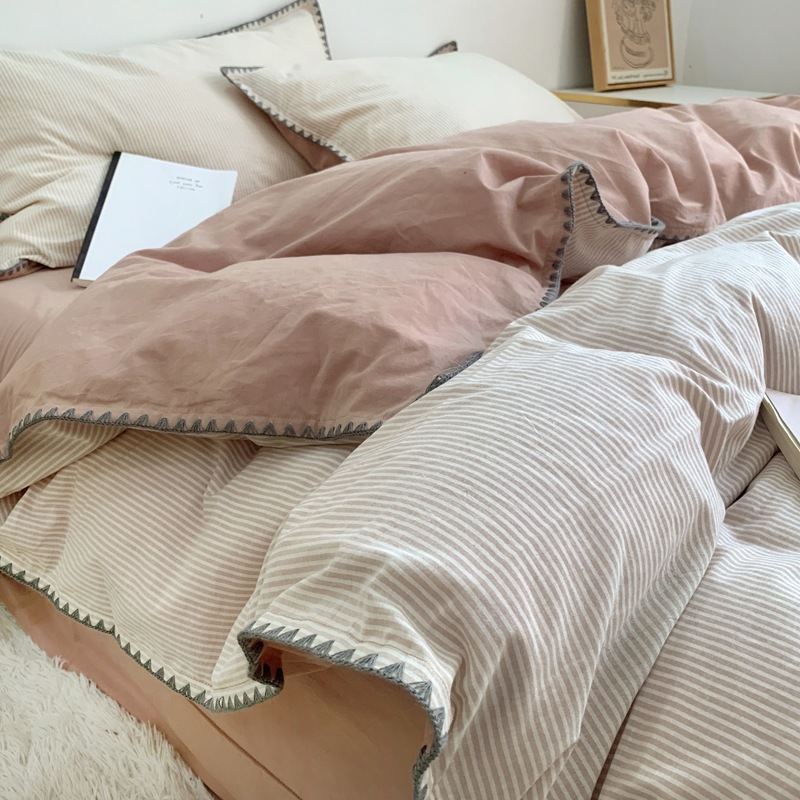 A類軽贅沢水洗綿純綿ベッド上4点セット100綿布団カバー簡約ベッドシーツ3点セットベッド笠 A類軽贅沢水洗綿純綿ベッド上4点セット100綿布団カバー簡約ベッドシーツ3点セットベッド笠