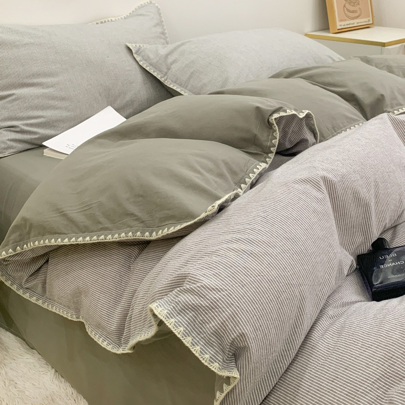 A類軽贅沢水洗綿純綿ベッド上4点セット100綿布団カバー簡約ベッドシーツ3点セットベッド笠 A類軽贅沢水洗綿純綿ベッド上4点セット100綿布団カバー簡約ベッドシーツ3点セットベッド笠