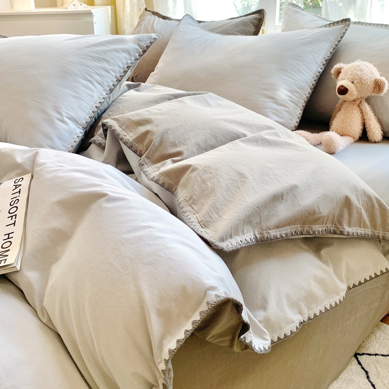 A類軽贅沢水洗綿純綿ベッド上4点セット100綿布団カバー簡約ベッドシーツ3点セットベッド笠 A類軽贅沢水洗綿純綿ベッド上4点セット100綿布団カバー簡約ベッドシーツ3点セットベッド笠