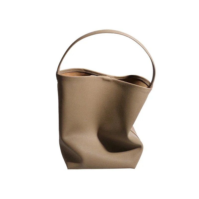 ソフト牛革バケツバッグ女性通勤大容量怠惰風シングル肩腋の下バッグ真皮女性バッグ工場卸売り ソフト牛革バケツバッグ女性通勤大容量怠惰風シングル肩腋の下バッグ真皮女性バッグ工場卸売り