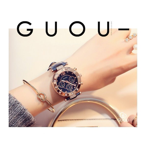 Qoo10] GUOU 腕時計 レディース 女性用 ウォッチ ア