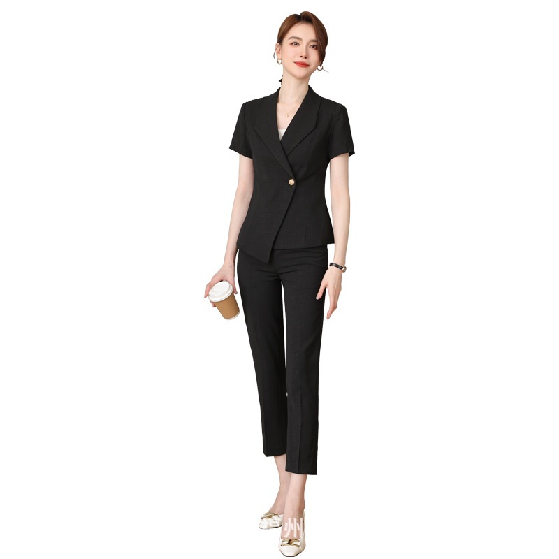 プロフェッショナルスーツレディース夏半袖2024年新作スマートビジネスフォーマル薄手スーツツーピースワークスーツ プロフェッショナルスーツレディース夏半袖2024年新作スマートビジネスフォーマル薄手スーツツーピースワークスーツ