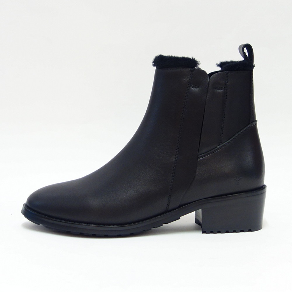 W 13007 LAURENCE ローレンス（レディース） ：ブラック スムースレザー ウォータープルーフ サイドゴア 「靴」