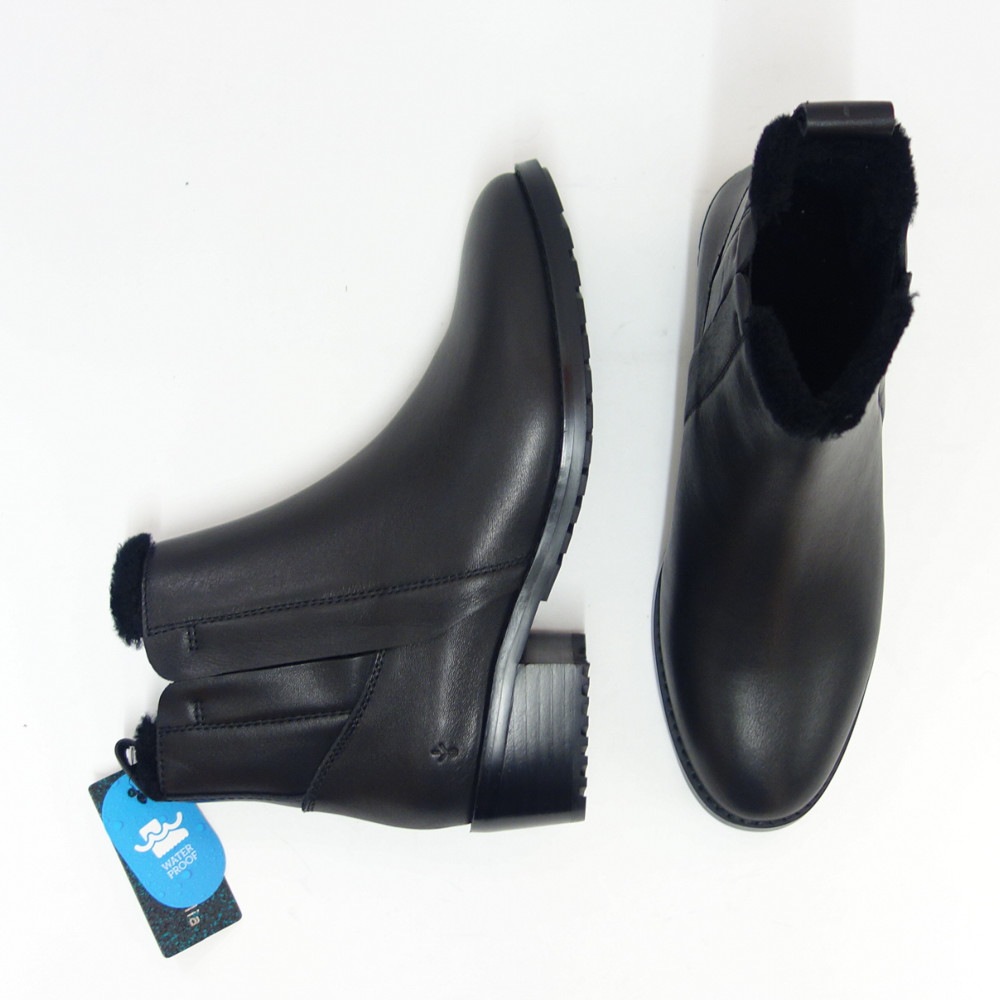 W 13007 LAURENCE ローレンス（レディース） ：ブラック スムースレザー ウォータープルーフ サイドゴア 「靴」