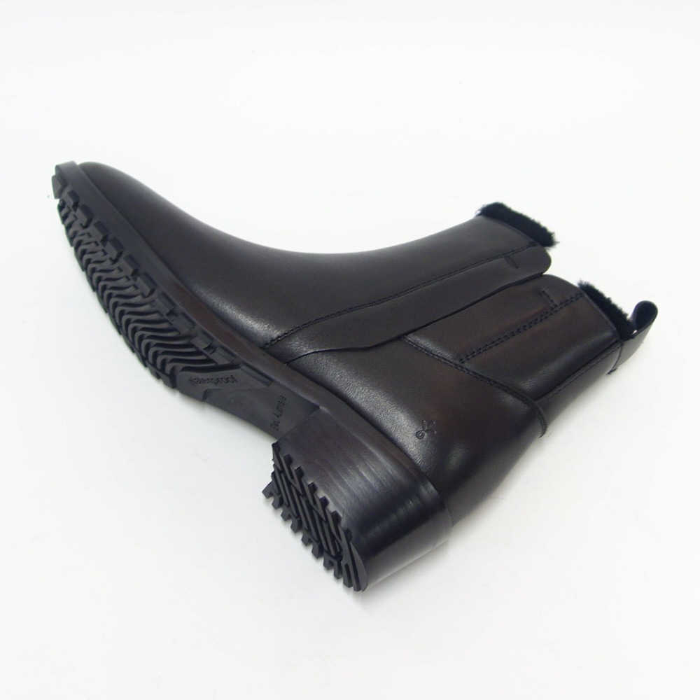 W 13007 LAURENCE ローレンス（レディース） ：ブラック スムースレザー ウォータープルーフ サイドゴア 「靴」