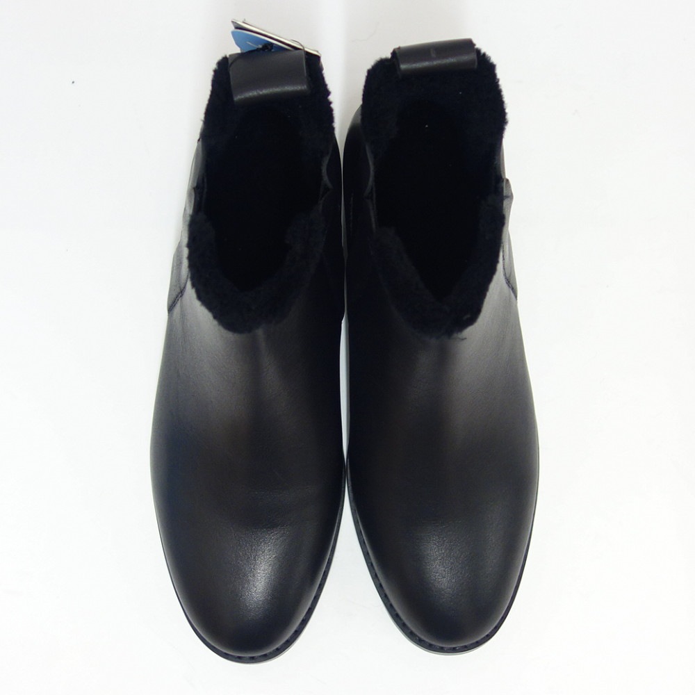 W 13007 LAURENCE ローレンス（レディース） ：ブラック スムースレザー ウォータープルーフ サイドゴア 「靴」