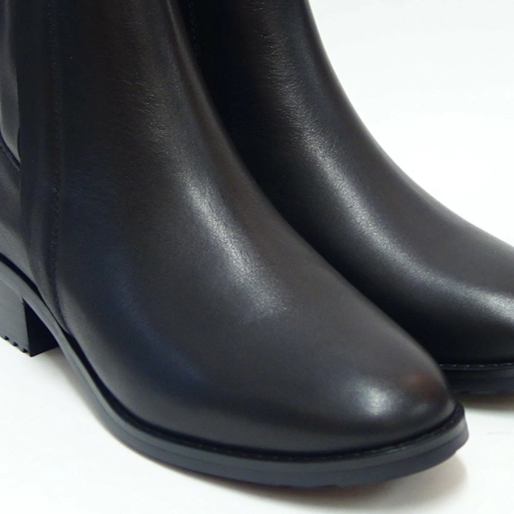 W 13007 LAURENCE ローレンス（レディース） ：ブラック スムースレザー ウォータープルーフ サイドゴア 「靴」