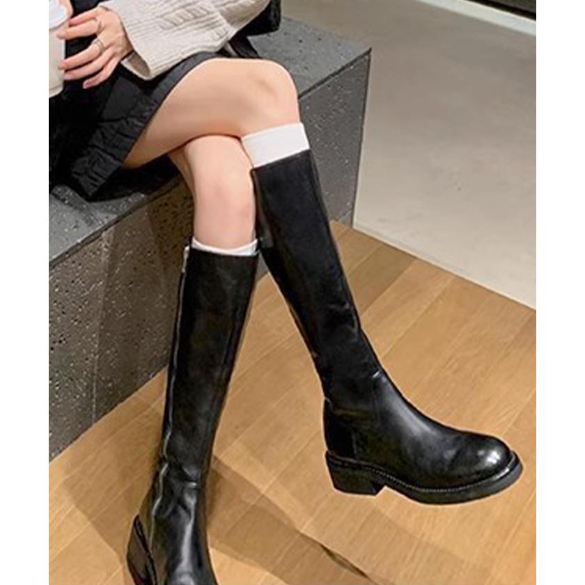 ロングブーツ レザー風 ファスナー ジップ ZIP ウォッシュ加工 ブラック / ウォッシュドレザー風サイドダブルバックルショートブーツ ロングブーツ レザー風 ファスナー ジップ ZIP ウォッシュ加工 ブラック / ウォッシュドレザー風サイドダブルバックルショートブーツ