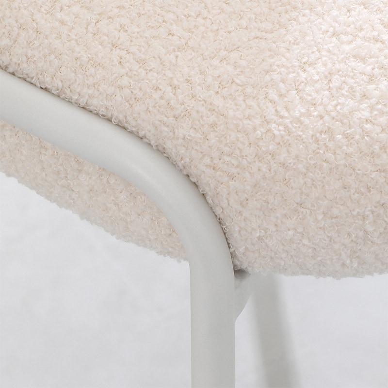 ダイニングチェア もこもこ 肘付き おしゃれ かわいい インテリア 北欧 韓国 リビングチェア ドレッサー チェア 食卓 椅子 白 ホワイト