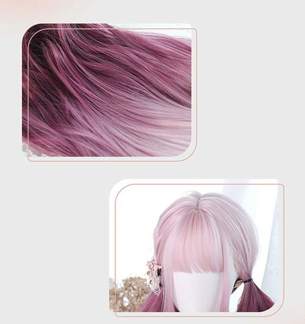 ウィッグ フルウィッグ ミディアム 女性 レディース ゆめかわ ロリータ ハロウィン ふんわり 前髪あり かつら コスプレ 可愛い 耐熱ウィッグ コスチューム 仮装 大人用 グラデーション 文化祭 イ