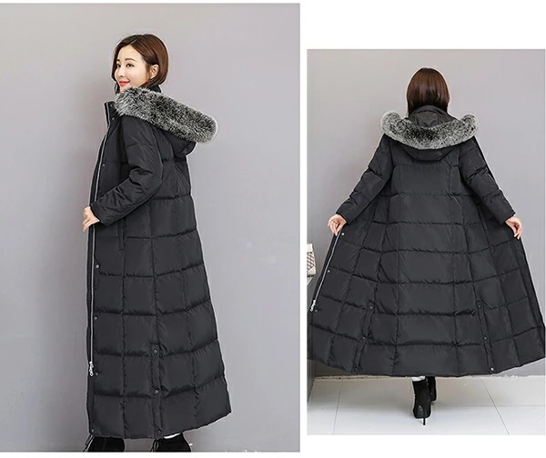 ファー Aライン 帽子付き ダウンコート ベンチコート 超ロング レディ レディース ダウンジャケット フード 撥水 ファー付き 着痩せ 大きいサイズ 黒 ベンチブラック 厚手 冬服 防寒着 おしゃれ
