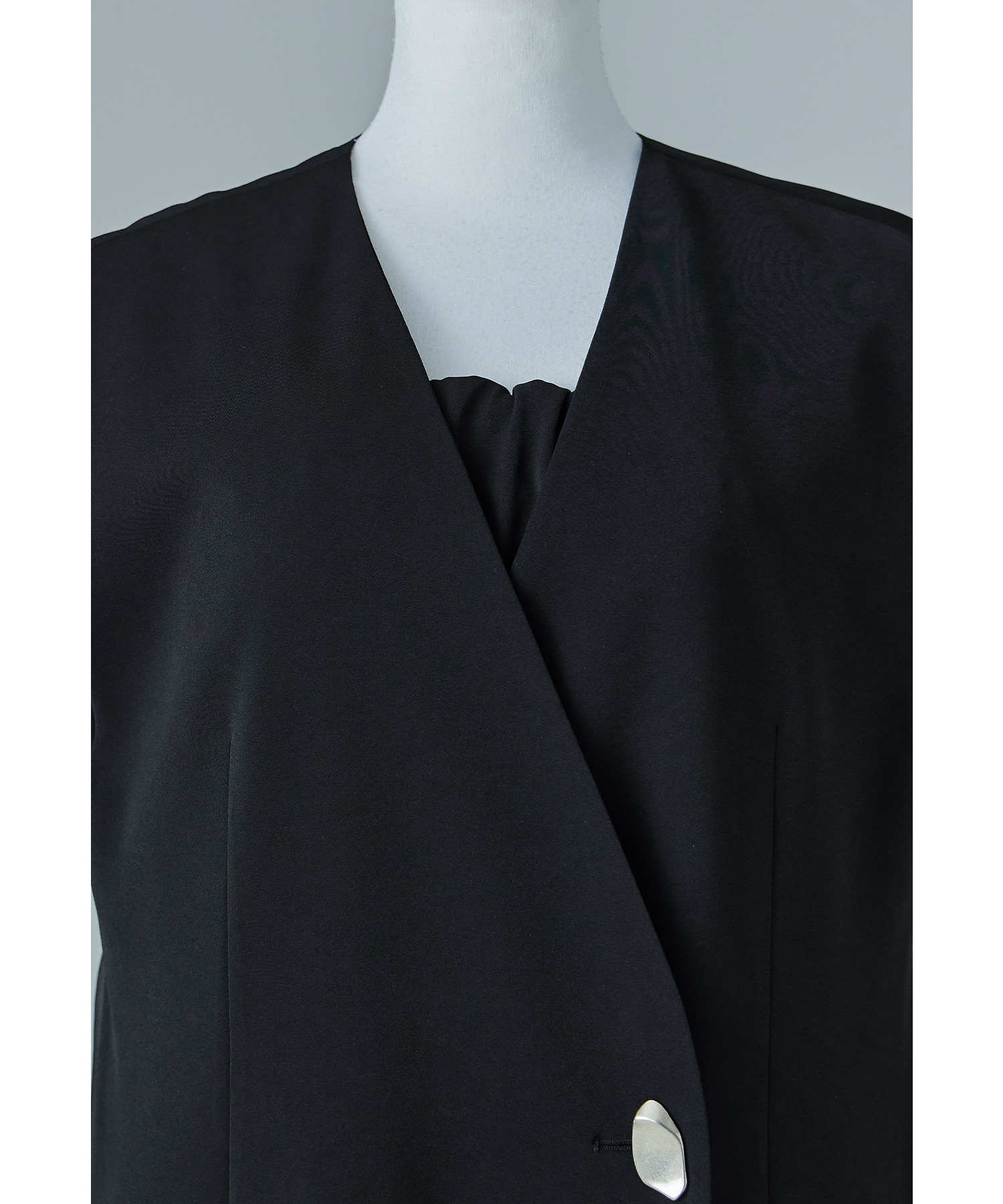 バックシアージレセットアップドレス パーティードレス 結婚式 ベスト キャミワンピース 2点セット レイヤード 羽織 ノースリーブ 無地 ストライプ シンプル お呼ばれ パーティー 二次会 披露宴