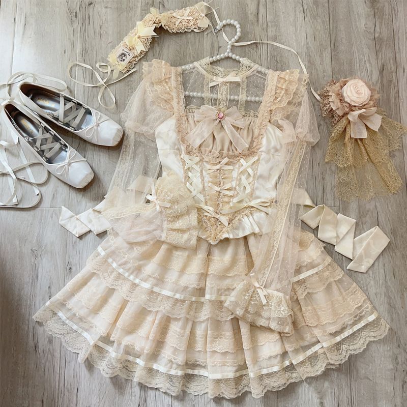 ロリータドレス【乙女恋心】オリジナルデザイン日系ロリータバレエ風花嫁jskキャミソールワンピース和服コスチュームコスチューム ロリータドレス【乙女恋心】オリジナルデザイン日系ロリータバレエ風花嫁jskキャミソールワンピース和服コスチュームコスチューム