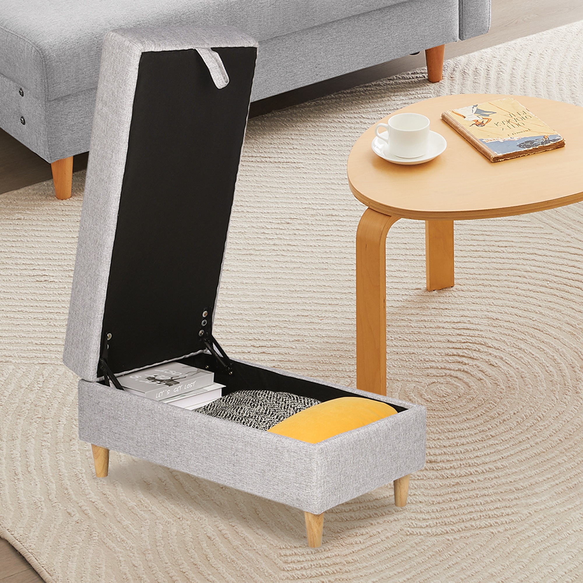 【国内出荷】ソファ足踏み 履物台 収納スツール 多機能一体型 インテリア収納家具 ライトグレ 【国内出荷】ソファ足踏み 履物台 収納スツール 多機能一体型 インテリア収納家具 ライトグレ