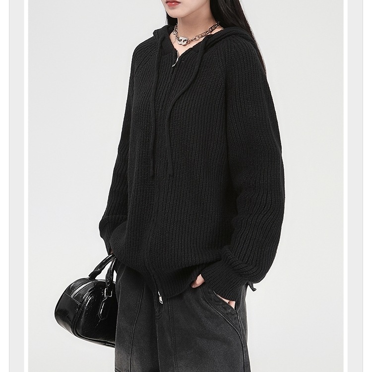 セーター ニット トップス ワイド ケーブル ビッグシルエット パーカー フーディー ドロップショルダー 長袖 セーター ニット トップス ワイド ケーブル ビッグシルエット パーカー フーディー ドロップショルダー 長袖