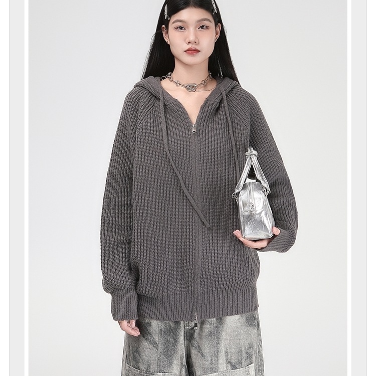 セーター ニット トップス ワイド ケーブル ビッグシルエット パーカー フーディー ドロップショルダー 長袖 セーター ニット トップス ワイド ケーブル ビッグシルエット パーカー フーディー ドロップショルダー 長袖