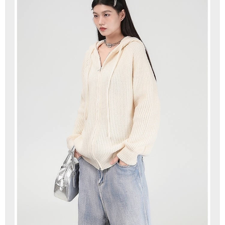 セーター ニット トップス ワイド ケーブル ビッグシルエット パーカー フーディー ドロップショルダー 長袖 セーター ニット トップス ワイド ケーブル ビッグシルエット パーカー フーディー ドロップショルダー 長袖