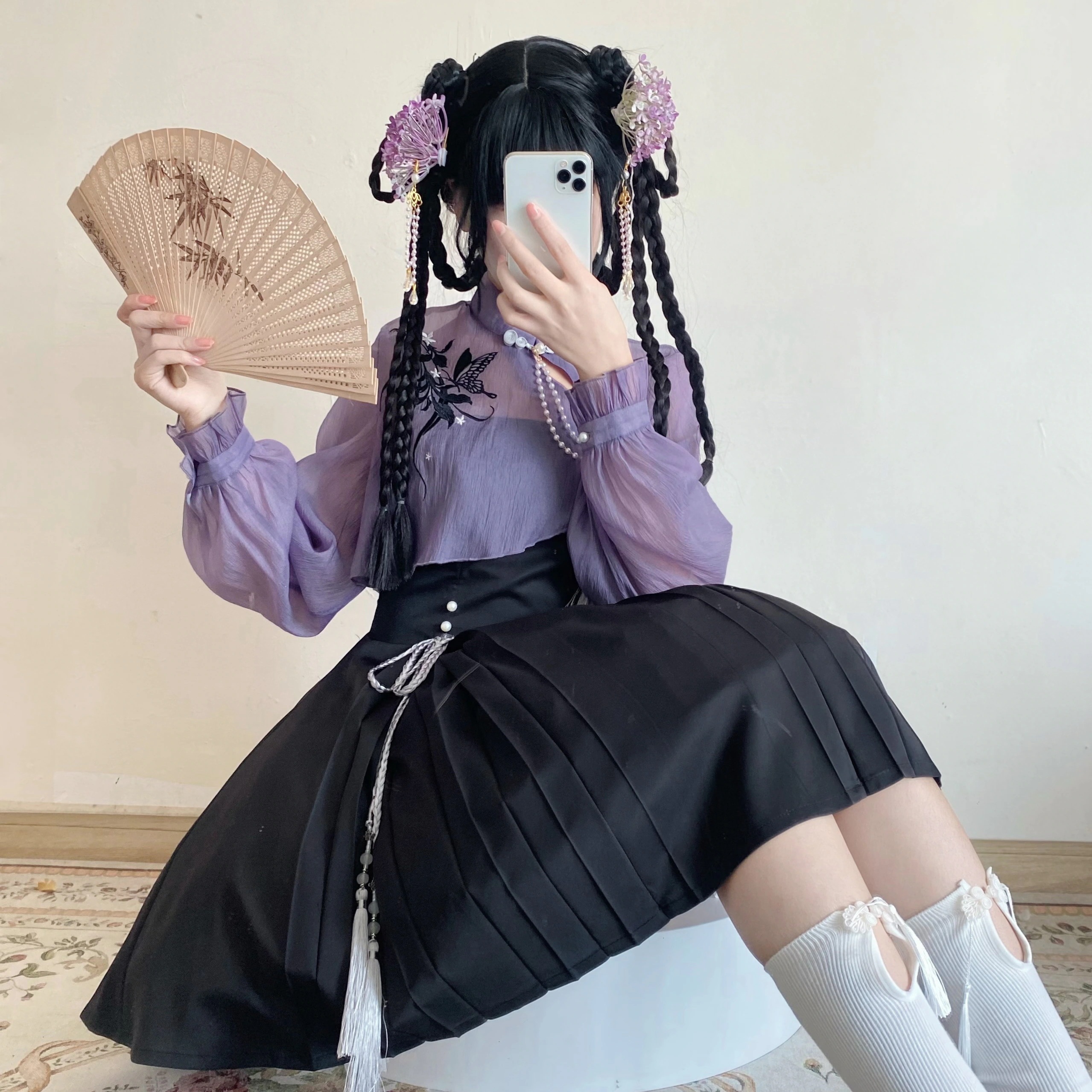 【フルセット】アイリス蝶ダンス減齢新韓国cos要素上着ワンピースセット女性夏 【フルセット】アイリス蝶ダンス減齢新韓国cos要素上着ワンピースセット女性夏