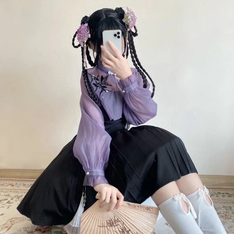 【フルセット】アイリス蝶ダンス減齢新韓国cos要素上着ワンピースセット女性夏 【フルセット】アイリス蝶ダンス減齢新韓国cos要素上着ワンピースセット女性夏