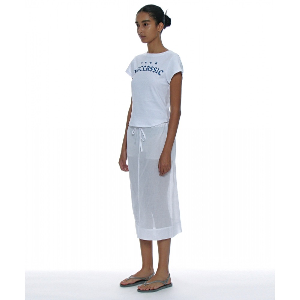 PARTIMENTO (パーティメント) レディースクラシックロゴプリントショートスリーブ Tシャツ_ホワイト PARTIMENTO (パーティメント) レディースクラシックロゴプリントショートスリーブ Tシャツ_ホワイト