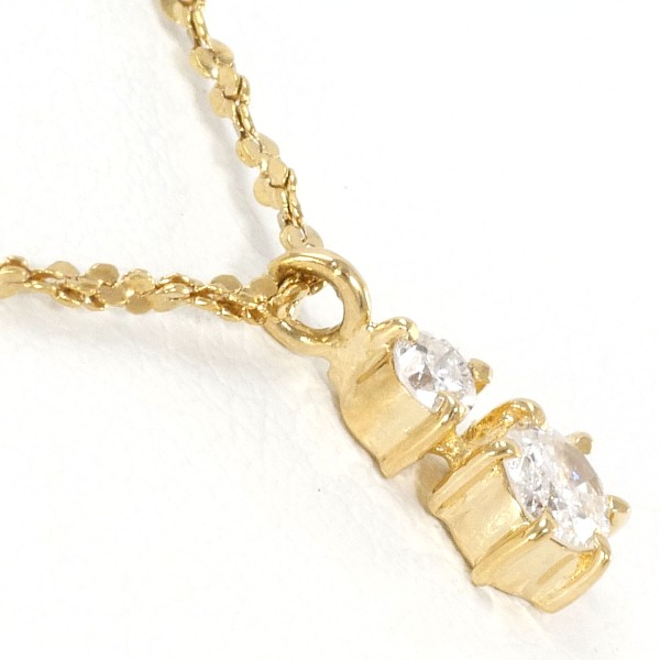 K18 18金 YG イエローゴールド ネックレス ダイヤ 0.12 約41cm ジュエリー 中古
