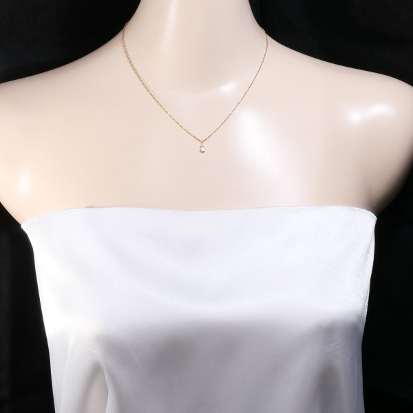 K18 18金 YG イエローゴールド ネックレス ダイヤ 0.12 約41cm ジュエリー 中古