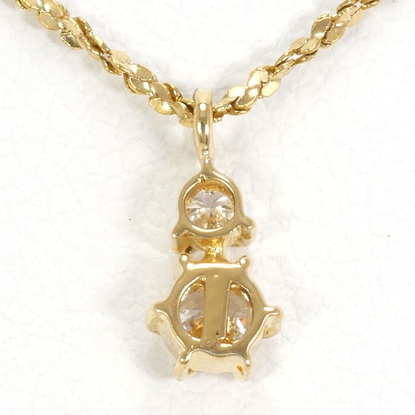 K18 18金 YG イエローゴールド ネックレス ダイヤ 0.12 約41cm ジュエリー 中古