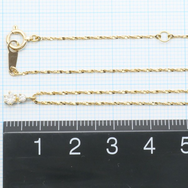 K18 18金 YG イエローゴールド ネックレス ダイヤ 0.12 約41cm ジュエリー 中古